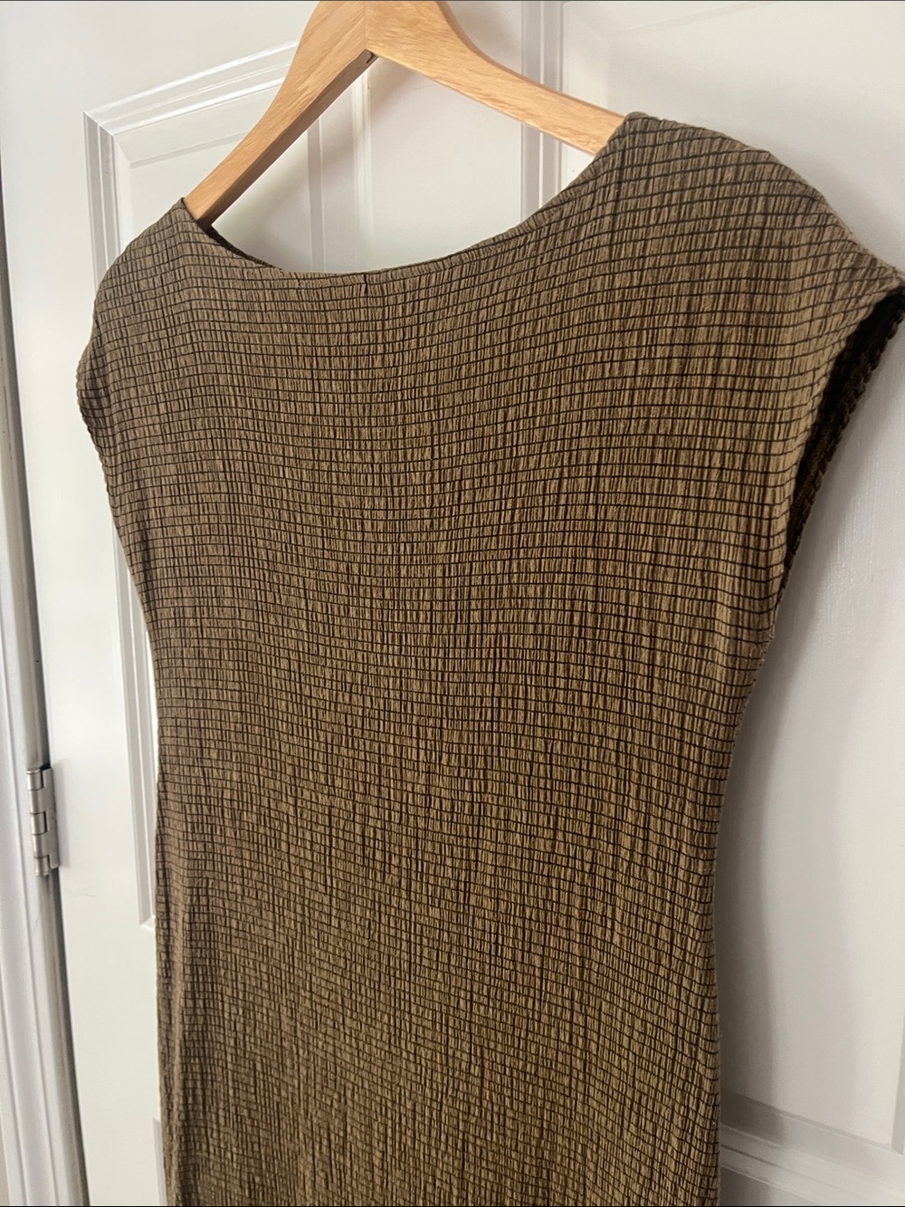 Isabella Bird Anthropology Dress Crinkle Maxi Lagenlook Boho Minimalist sz SP - Picture 2 of 4